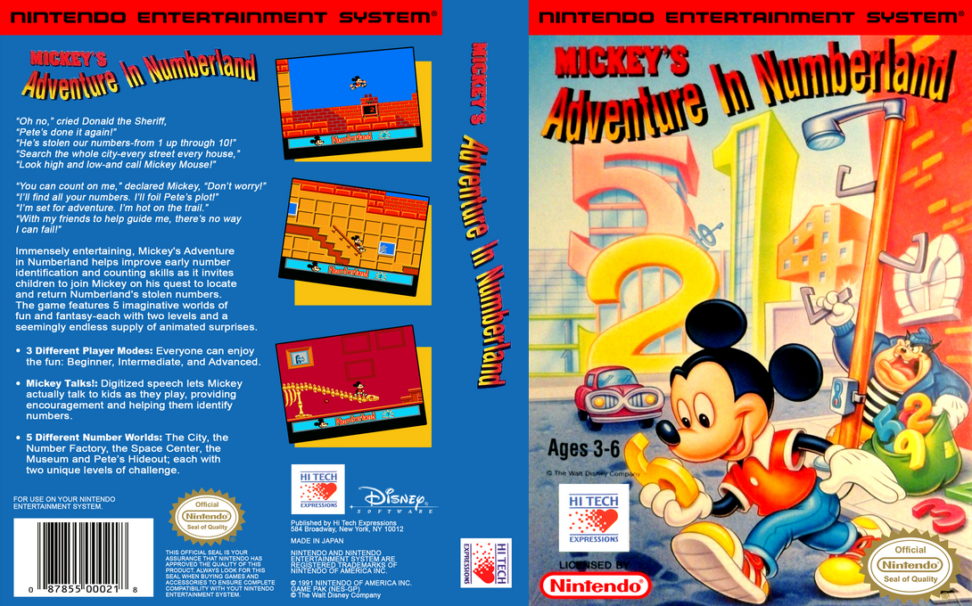 Mickey's Adventure in Numberland — box-texture (US)