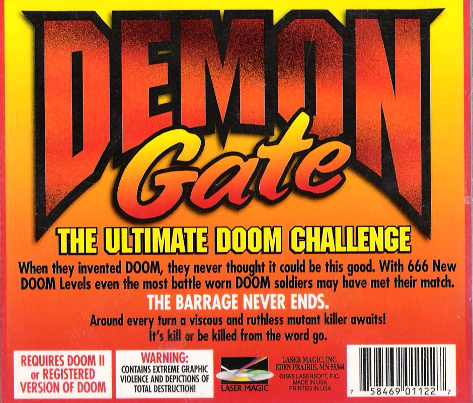 Demon Gate - 666 New Levels For Doom And Doom 2 — box-2D-back (CUS)