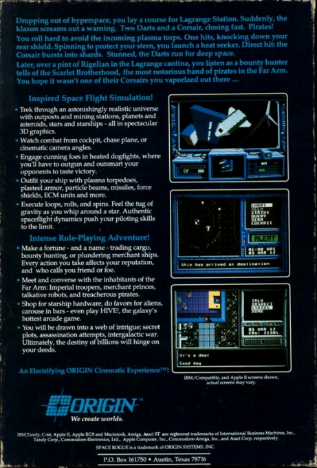 Space Rogue — box-2D-back (US)