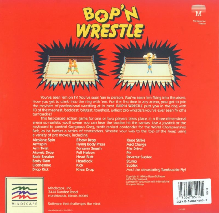 Bop 'n Wrestle — box-2D-back (US)