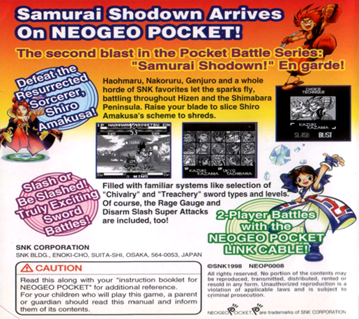 Samurai Shodown! - Pocket Fighting Series — box-2D-back (EU)