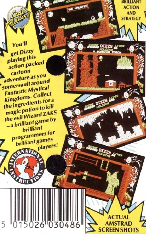 Dizzy - The Ultimate Cartoon Adventure — box-2D-back (EU)