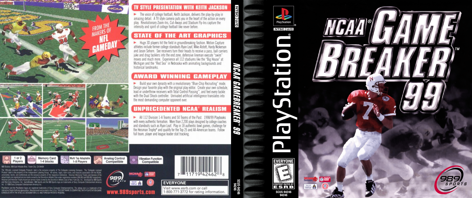 NCAA GameBreaker 99 — box-texture (US)