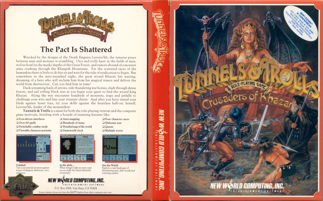 Tunnels And Trolls - Crusaders Of Khazan — box-texture (US)