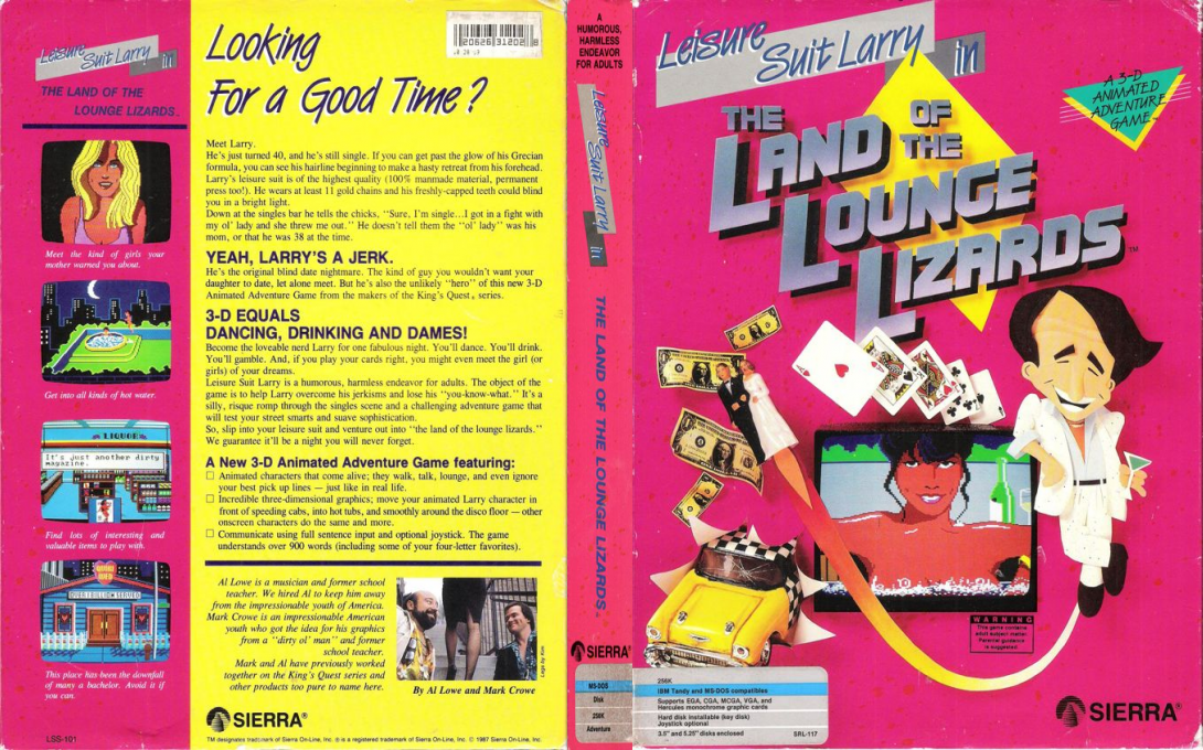 Leisure Suit Larry in the Land of the Lounge Lizards — box-texture (US)
