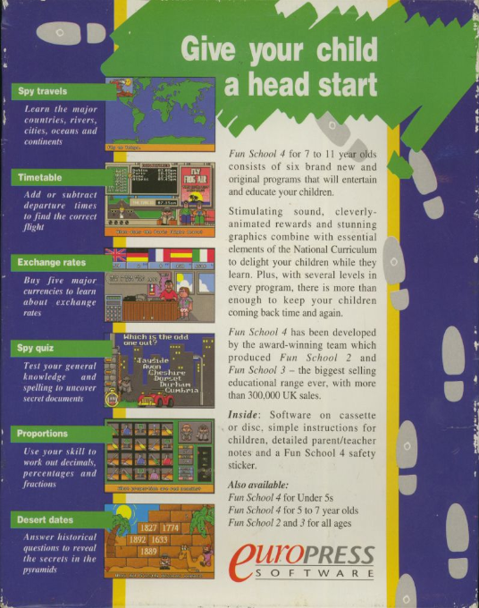 Fun School 4 : For the over 7's — box-2D-back (EU)