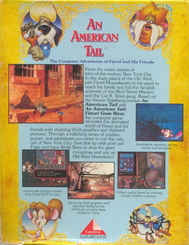 An American Tail - The Computer Adventures of Fievel and His Friends — box-2D-back (US)