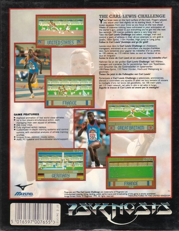 Carl Lewis Challenge, The — box-2D-back (EU)
