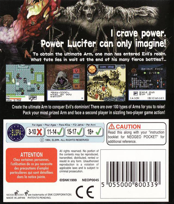 Dark Arms - Beast Buster 1999 — box-2D-back (EU)