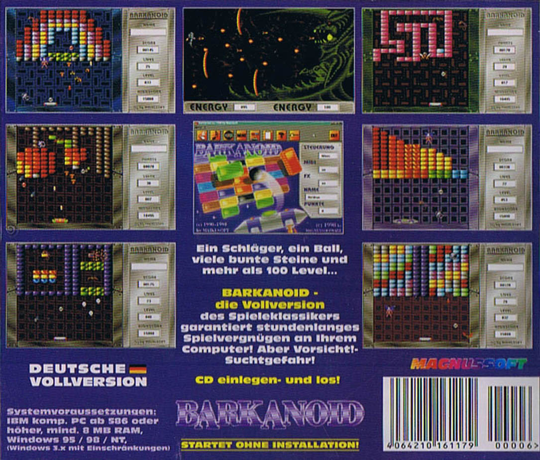 Barkanoid — box-2D-back (DE)