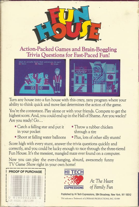 Fun House — box-2D-back (US)