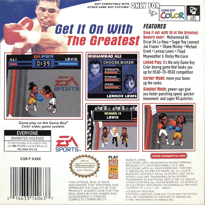Knockout Kings — box-2D-back (US)