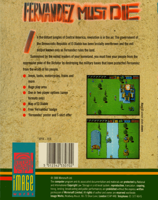 Fernandez Must Die — box-2D-back (EU)