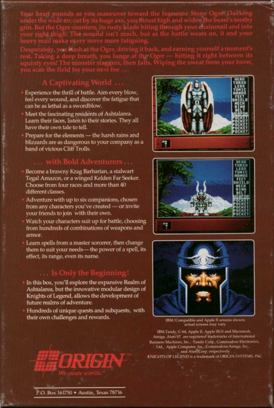Knights Of Legend — box-2D-back (US)