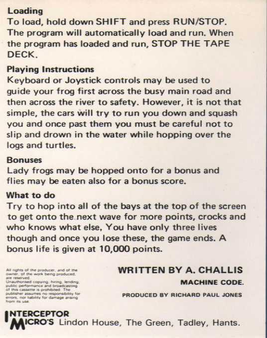 Frogger 64 — box-2D-back (EU)