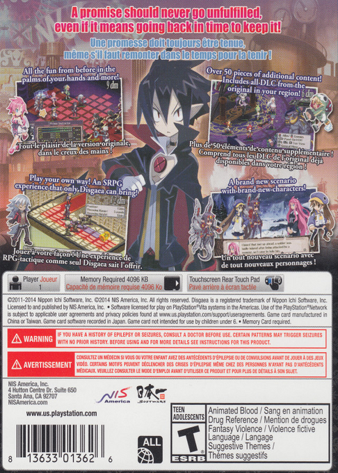 Makai Senki Disgaea 4 Return — box-2D-back (CA)