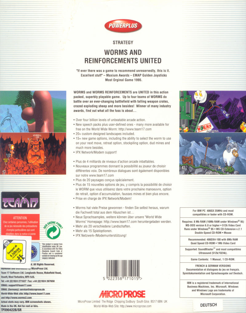 Worms United — box-2D-back (WOR)
