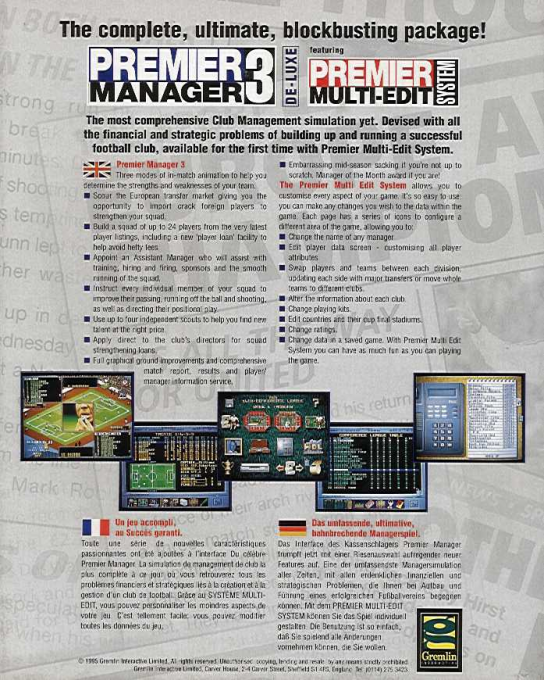 Premier Manager 3 — box-2D-back (EU)