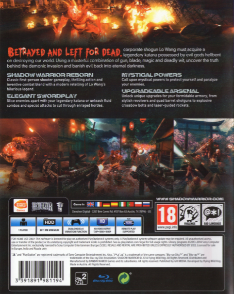 Shadow Warrior — box-2D-back (EU)