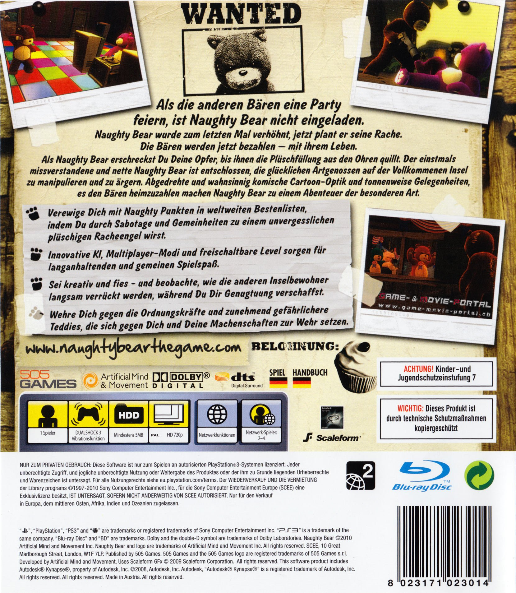 Naughty Bear — box-2D-back (DE)
