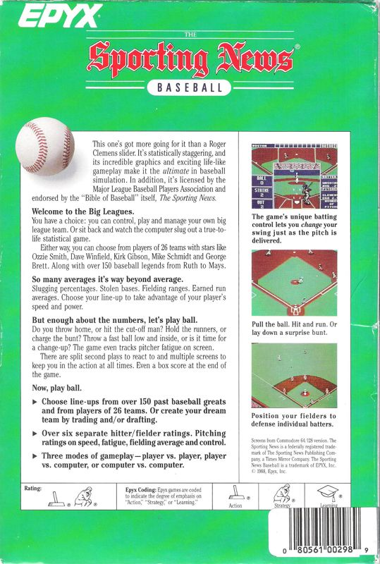 Sporting News Baseball, The — box-2D-back (US)