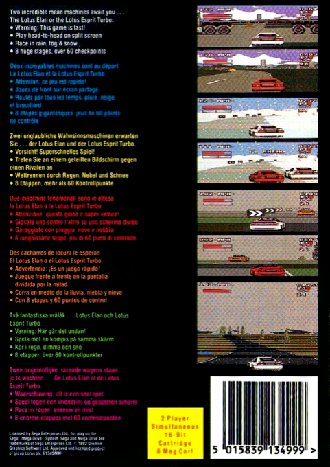 Lotus Turbo Challenge — box-2D-back (EU)