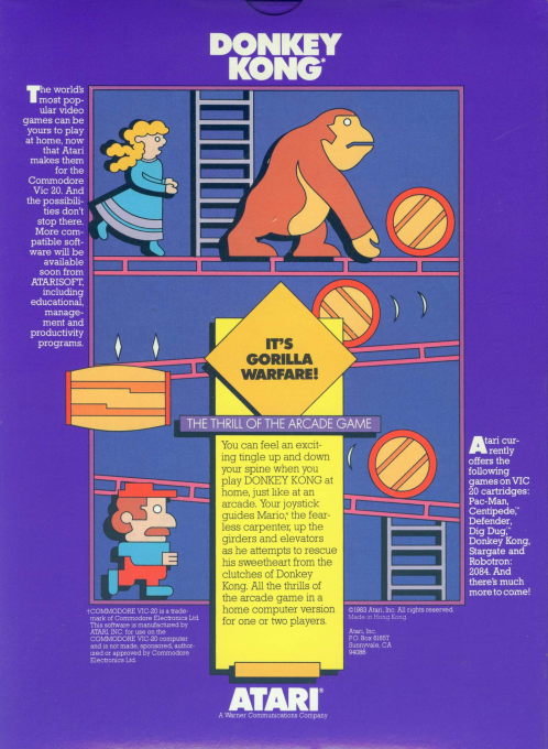 Donkey Kong — box-2D-back (US)