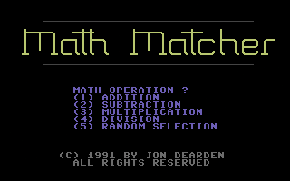 Math Matcher — sstitle (WOR)