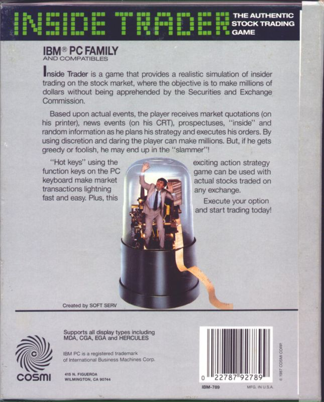 Inside Trader The Authentic Stock Trading Game — box-2D-back (US)
