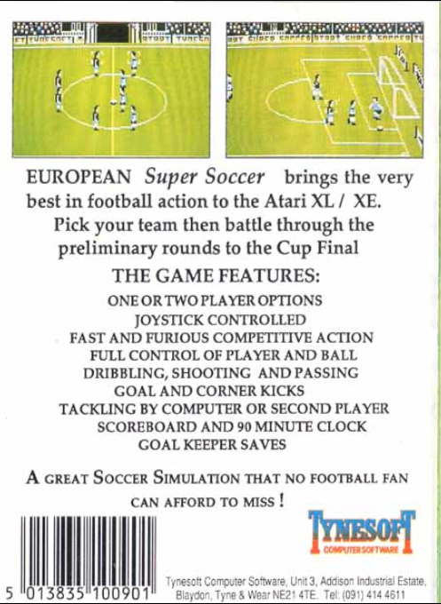European Super Soccer — box-2D-back (WOR)