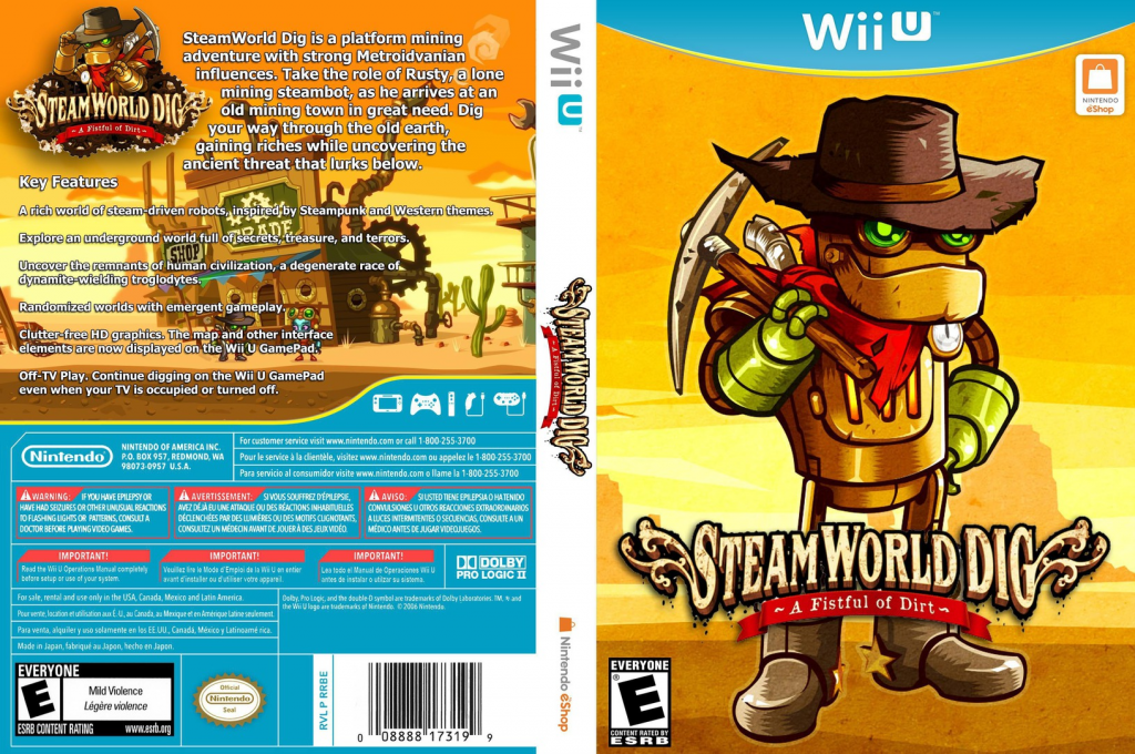 Steamworld Dig - A Fistful Of Dirt — box-texture (US)