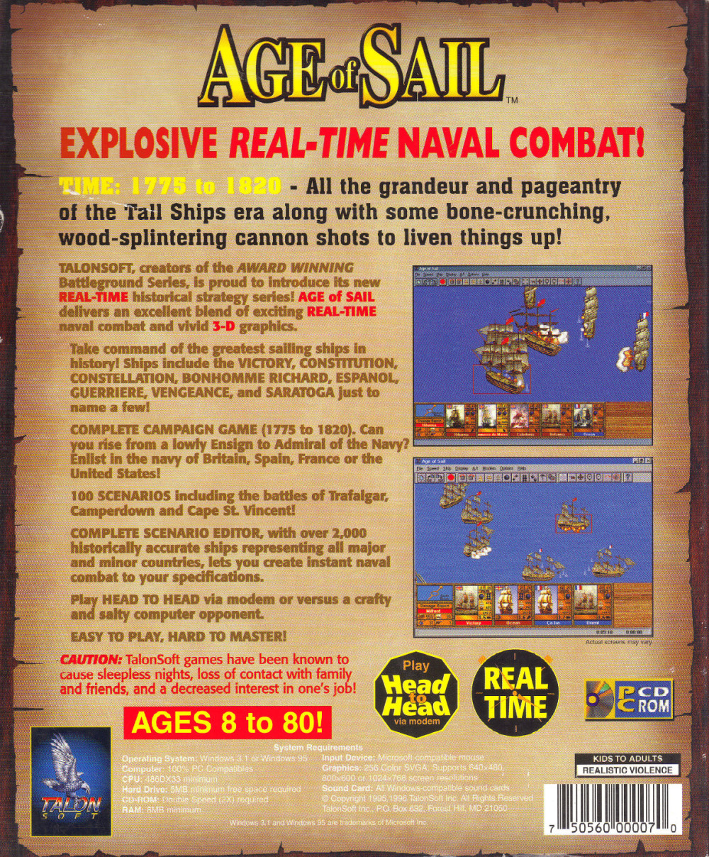 Age of Sail — box-2D-back (US)