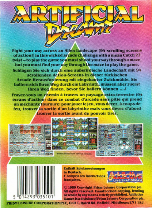 Artificial Dreams — box-2D-back (EU)