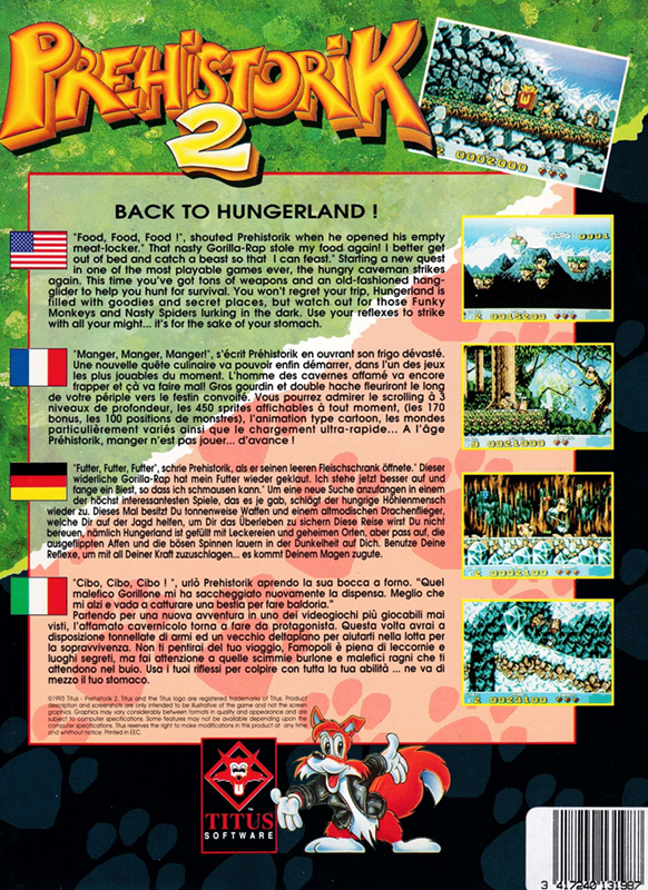 Prehistorik 2 — box-2D-back (EU)