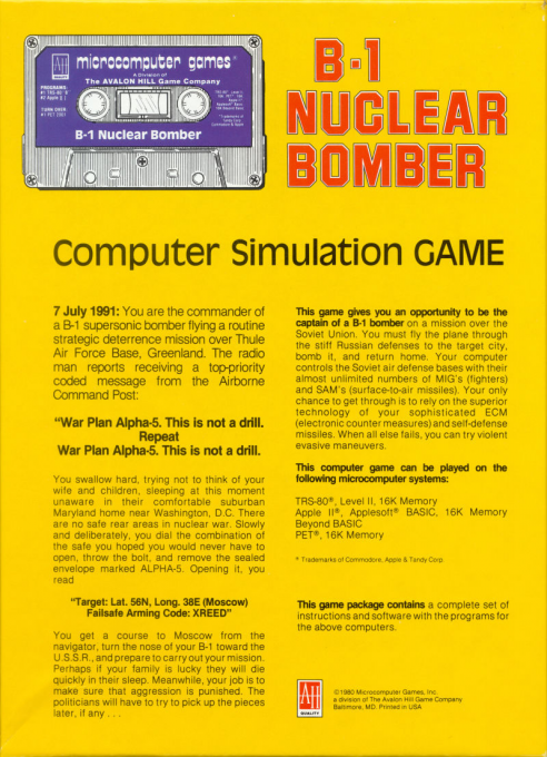 B-1 Nuclear Bomber — box-2D-back (US)