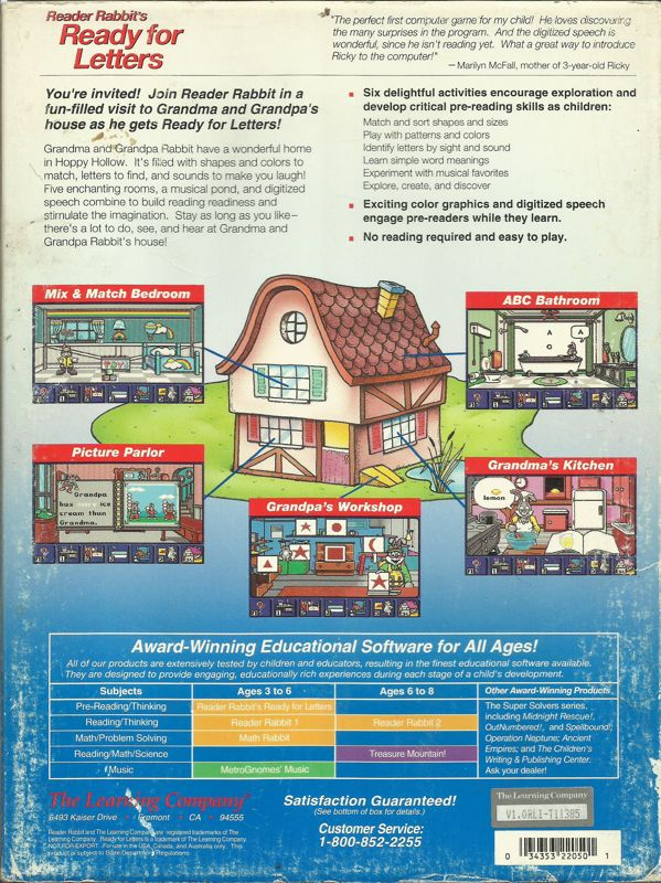 Reader Rabbit's Ready For Letters — box-2D-back (US)
