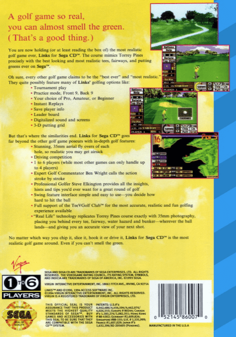 Links - The Challenge of Golf — box-2D-back (US)