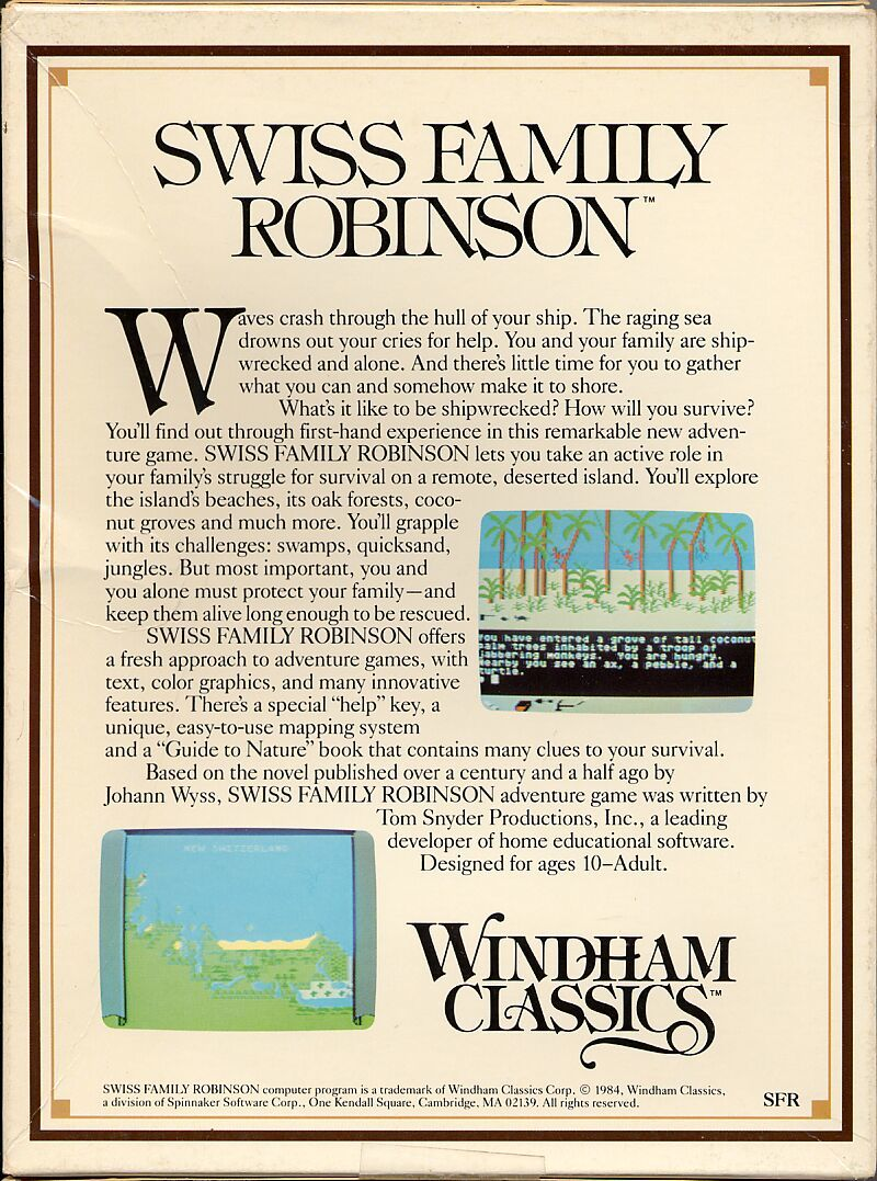 Swiss Family Robinson — box-2D-back (US)