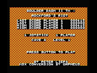 Boulder Dash 2 - Rockford's Revenge — sstitle (EU)