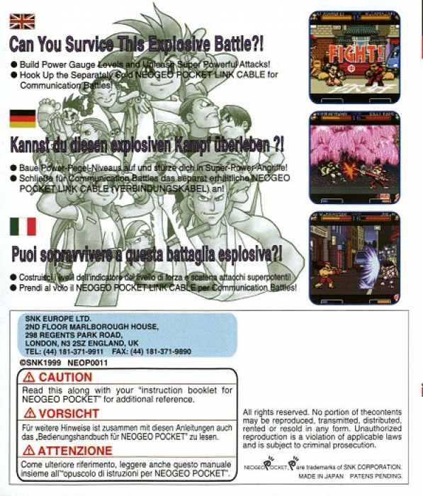 Fatal Fury - First Contact - Pocket Fighting Series — box-2D-back (EU)