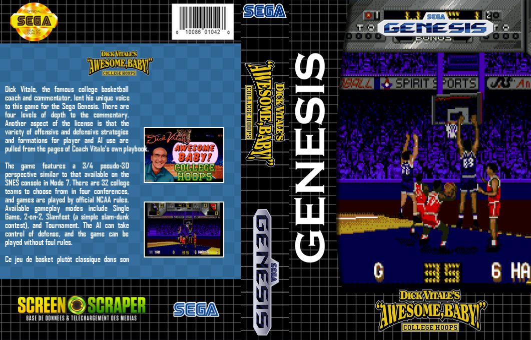 Dick Vitale's "awesome, Baby!" College Hoops — box-texture (SS)