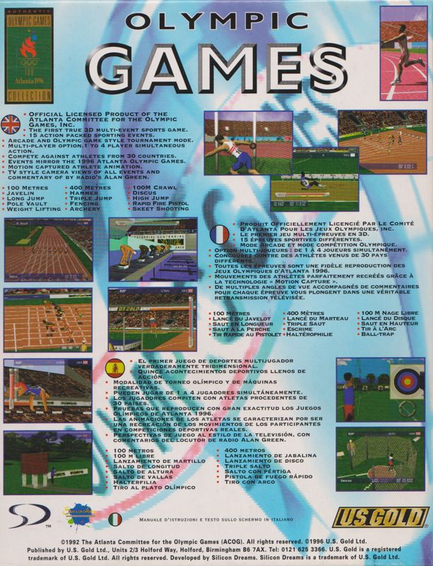 Olympic Games - Atlanta 1996 — box-2D-back (EU)