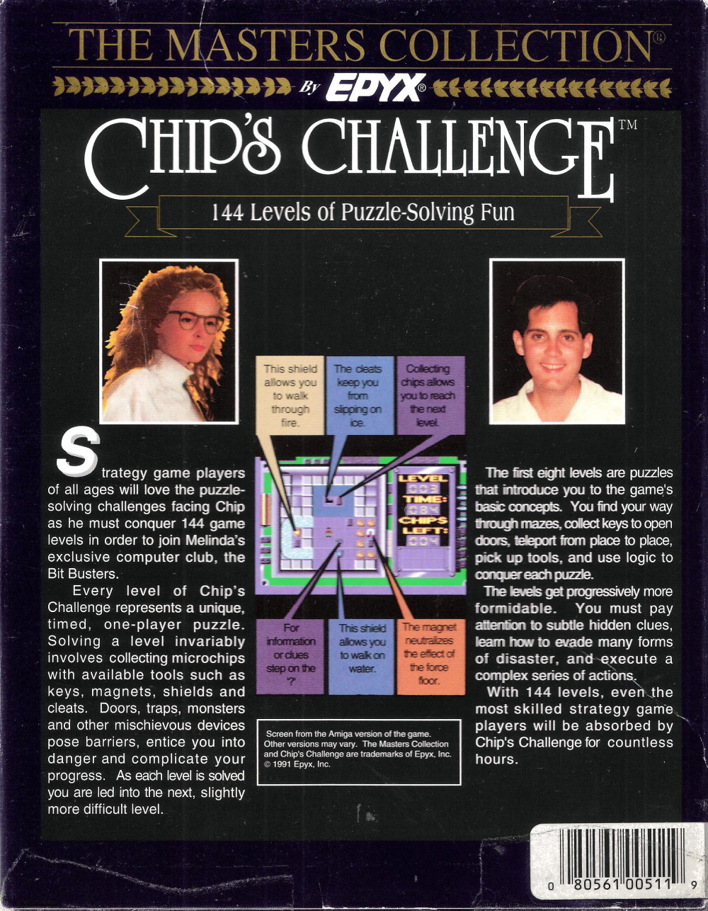 Chip's Challenge — box-2D-back (US)