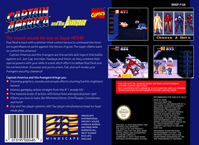 Captain America And The Avengers — box-2D-back (EU)