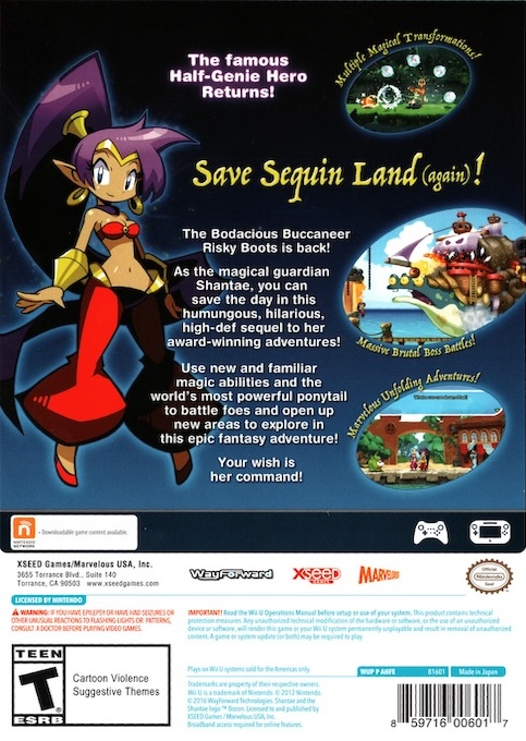 Shantae - Half-Genie Hero — box-2D-back (US)