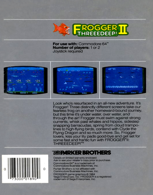 Frogger II : Threeedeep! — box-2D-back (US)