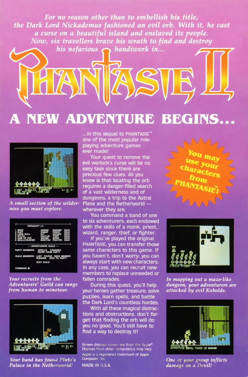 Phantasie II — box-2D-back (US)