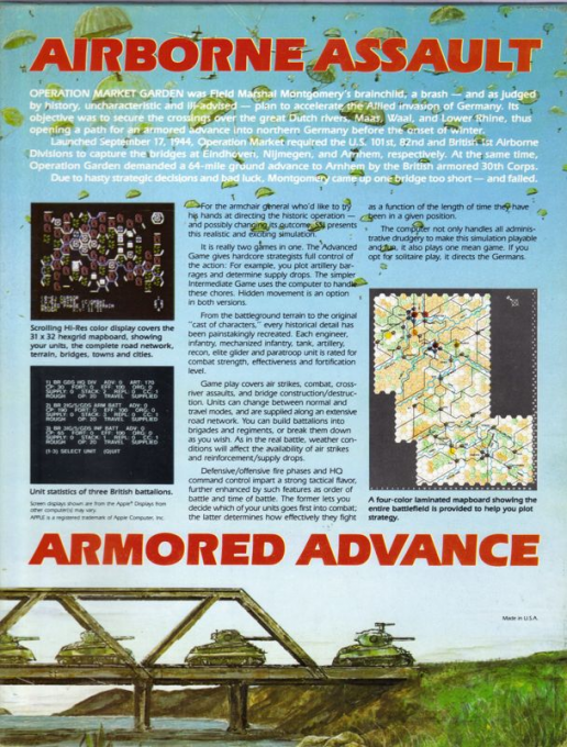 Operation Market Garden - Drive on Arnhem, September 1944 — box-2D-back (US)