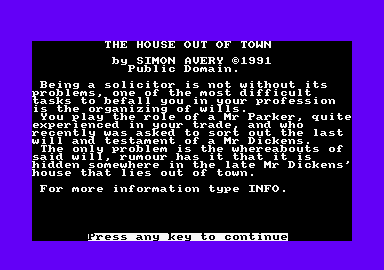 House Out Of Town, The — sstitle (EU)