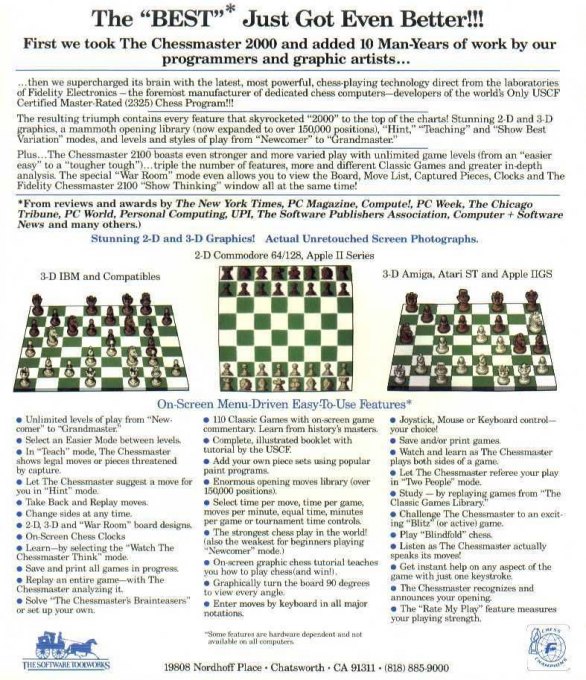 Chessmaster 2100 — box-2D-back (US)